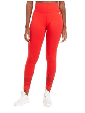 Body & Sol Women’s Red High Waisted Seamless Laser Cut Athletic Leggings NWOT